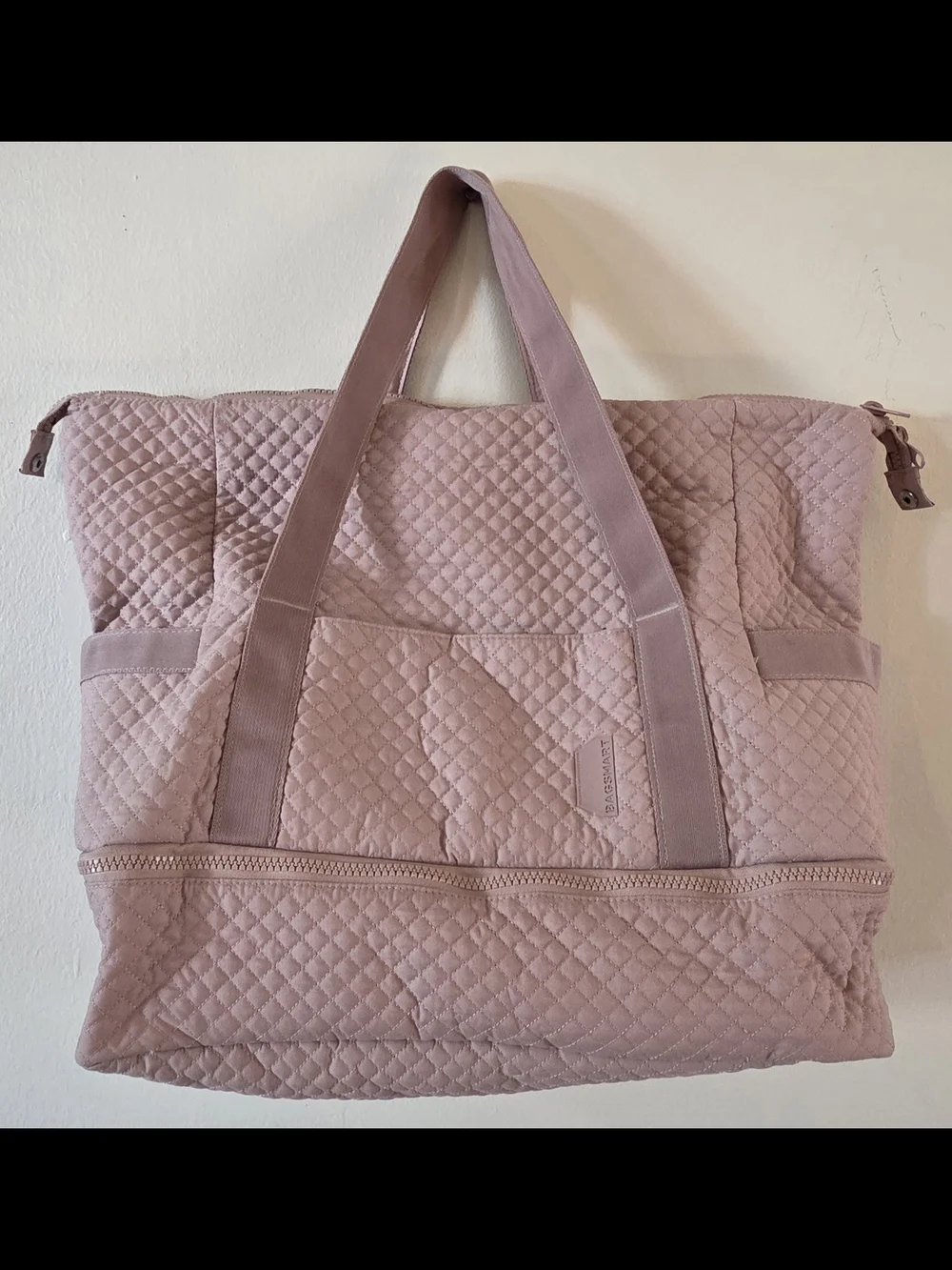 Quilted Large Tote in Dusty Rose by Bagsmart